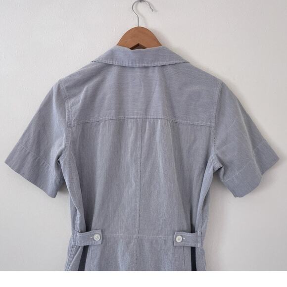 EVERLANE Striped Cotton Weave Romper / Sz 4 / Collared / Shorts / Boho / Minimal - Picture 5 of 10